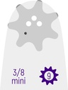 ESPADA PIÑÓN FINCAS 3/8" MINI (E55) - 40cm (16") - 1.1mm (0.043")  S