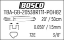 ESPADA PIÑÓN PROFESIONAL 3/8" (E72) - 50cm (20") - 1.5mm (0.058")  H