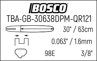 ESPADA SÓLIDA PROFESIONAL 3/8" (E91) - 75cm (30") - 1.6mm (0.063") S