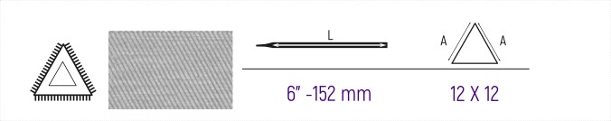 LIMA TRIANGULAR PUNTA 6" CON MANGO BINOMATERIAL