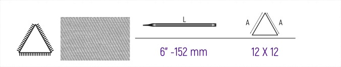 LIMA TRIANGULAR RECTA 6" CON MANGO BIMATERIAL