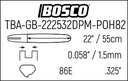 ESPADA SÓLIDA PROFESIONAL 3/8" (E72) - 50cm (20") - 1.5mm (0.058")  H