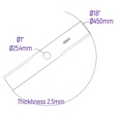 CUCHILLA GUADAÑA PALMERA PESADA MAX 18" (450mm) OJO 1" (25.4mm)