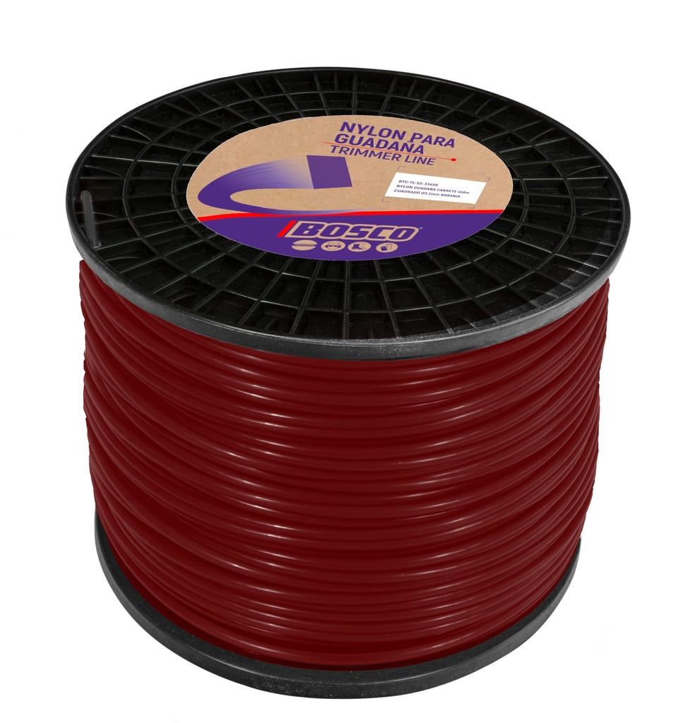 NYLON GUADAÑA CARRETE 407m REDONDO Ø3.5mm VINO